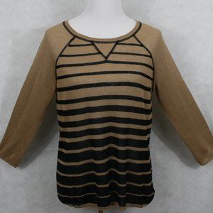 Cynthia Rowley Tan Linen Blend Blouse Size M